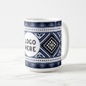 Schwarze Abstrakte ethnisch geometrische Muster mi Kaffeetasse (VorderseiteRechts)