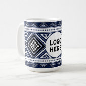 Schwarze Abstrakte ethnisch geometrische Muster mi Kaffeetasse (Vorderseite Links)