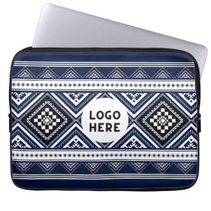 Schwarze Abstrakte ethnisch geometrische Muster mi Laptopschutzhülle