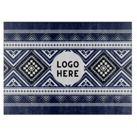 Schwarze Abstrakte ethnisch geometrische Muster mi Schneidebrett (Vorderseite)