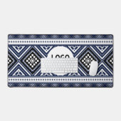 Schwarze Abstrakte ethnisch geometrische Muster mi Schreibtischunterlage (Tastatur & Maus)