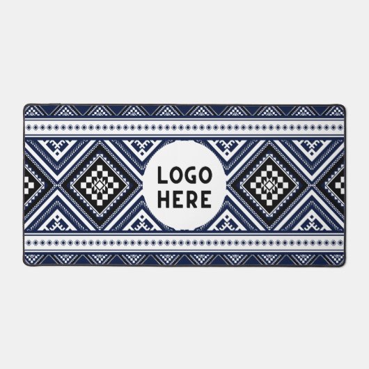 Schwarze Abstrakte ethnisch geometrische Muster mi Schreibtischunterlage (Vorderseite)