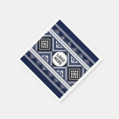 Schwarze Abstrakte ethnisch geometrische Muster mi Serviette (Ecke)