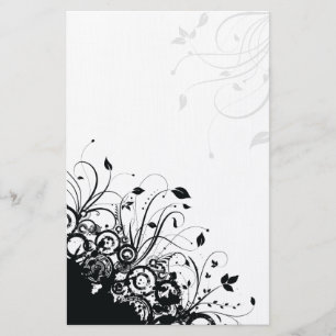 Schwarze Abstrakte Kunst Blumengestation Briefpapier