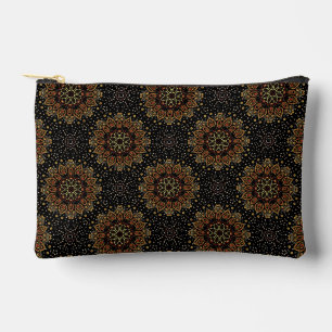 Schwarze Abstrakte Mandala Design Make-up Bag Zubehörtasche