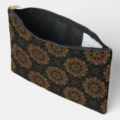 Schwarze Abstrakte Mandala Design Make-up Bag Zubehörtasche (Offen)
