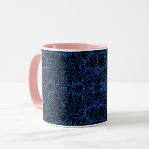 Schwarze abstrakte, moderne Spinnennetze Tasse