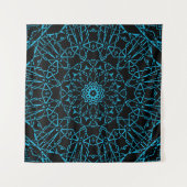 Schwarze abstrakte, moderne Spinnennetze Wandteppich (Vorderseite (Horizontal))