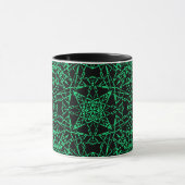 Schwarze abstrakte, moderne Spinnennetzlinien neon Tasse (Zentrum)