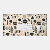 Schwarze Abstrakte Muster Schreibtischunterlage (Tastatur & Maus)