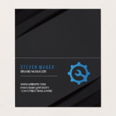 Schwarze Abstrakte Panels | Logo für Schraubenschl Visitenkarten (Außenseite Aufgefaltet)