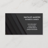 Schwarze Abstrakte Panels | Monogramm Visitenkarte (Rückseite)