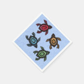 Schwarze Abstrakte Schildkröten, gefärbte Muschel Serviette (Ecke)