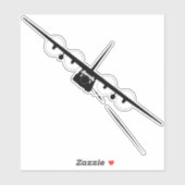 Schwarze AC-130-Silhouette Aufkleber (Blatt)