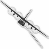 Schwarze AC-130-Silhouette Aufkleber (Vorderseite)