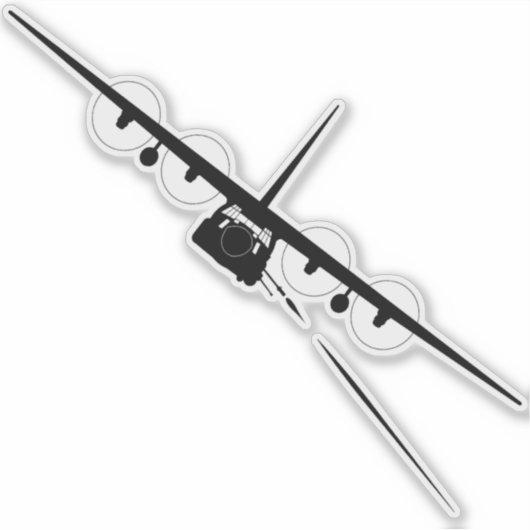 Schwarze AC-130-Silhouette Aufkleber (Vorderseite)