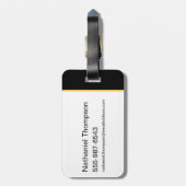 Schwarze Adam dreieckige Säule Grafik Gepäckanhänger (Rückseite vertikal)