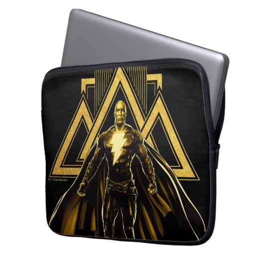 Schwarze Adam dreieckige Säule Grafik Laptopschutzhülle (Vorderseite Links)