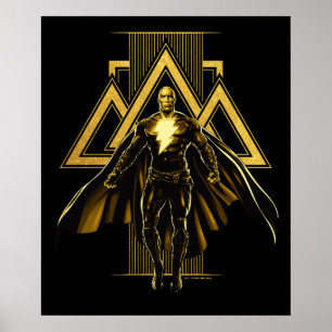 Schwarze Adam dreieckige Säule Grafik Poster