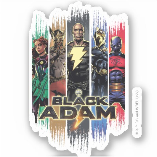 Schwarze Adam-Zeichen in Streifen grafisch Aufkleber (Vorderseite)