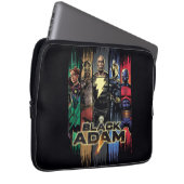 Schwarze Adam-Zeichen in Streifen grafisch Laptopschutzhülle (Vorne Rechts)