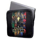 Schwarze Adam-Zeichen in Streifen grafisch Laptopschutzhülle (Vorderseite Links)