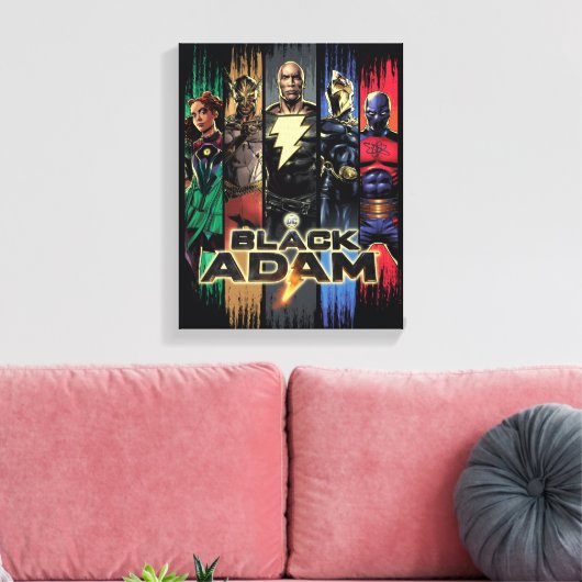 Schwarze Adam-Zeichen in Streifen grafisch Leinwanddruck (Insitu (Wohnzimmer))