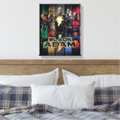 Schwarze Adam-Zeichen in Streifen grafisch Leinwanddruck (Insitu (Schlafzimmer))