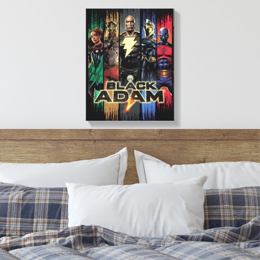 Schwarze Adam-Zeichen in Streifen grafisch Leinwanddruck (Insitu (Schlafzimmer))
