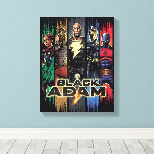 Schwarze Adam-Zeichen in Streifen grafisch Leinwanddruck (Insitu (Holzboden))