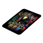 Schwarze Adam-Zeichen in Streifen grafisch Magnet (Linke Seite)