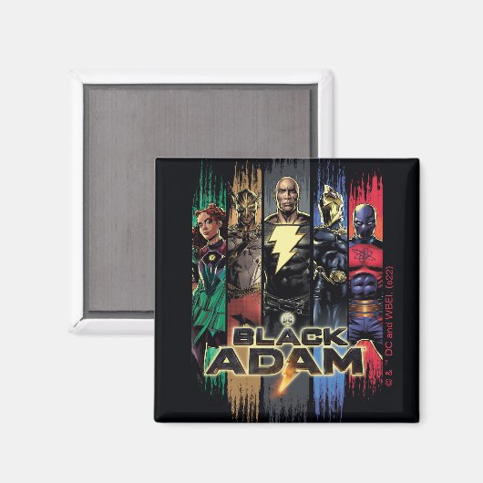 Schwarze Adam-Zeichen in Streifen grafisch Magnet (Vorderseite/Rückseite)