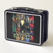 Schwarze Adam-Zeichen in Streifen grafisch Metall Brotdose (Rückseite)