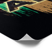 Schwarze Adam-Zeichen in Streifen grafisch Poster (Ecke)