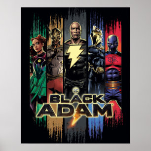 Schwarze Adam-Zeichen in Streifen grafisch Poster