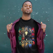 Schwarze Adam-Zeichen in Streifen grafisch T-Shirt