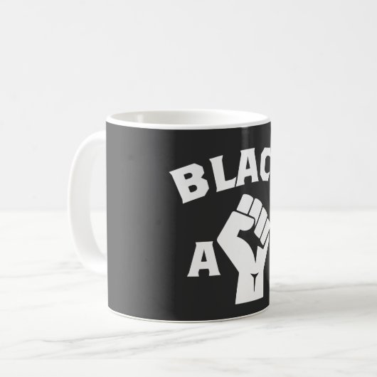Schwarze AF Fauste Tasse (Vorderseite Links)