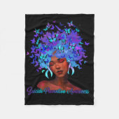 Schwarze Afrikanerin Afro Aquamariner und Lila Sel Fleecedecke (Vorderseite)