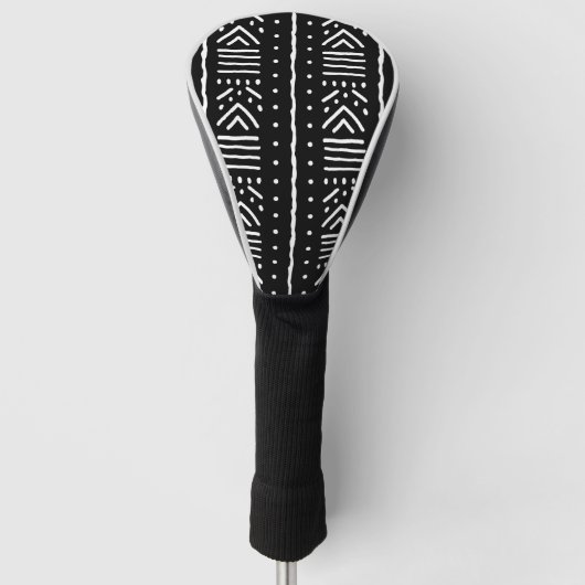 Schwarze afrikanische Bogolan-Golf-Driver-Abdeckun Golf Headcover (Vorderseite)