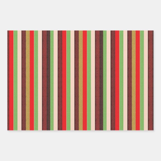 Schwarze afrikanische Farben schimmernde Streifen Geschenkpapier Set (Vorderseite 3)