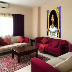 Schwarze Afrikanische Prinzessin   AI Art Poster