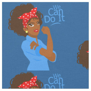 schwarze afrikanische Rosie the Riveter wir schaff Stoff