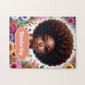 Schwarze Afro Amerikanerin mit Afro Puzzle (Horizontal)