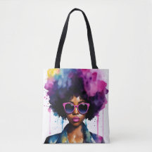 Schwarze Afro Haare und Sonnenbrillen Rainbow Art