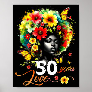 Schwarze Afro Königin 50 Jahre Liebe 50. Geburtsta Poster