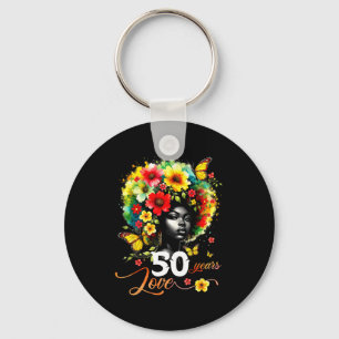 Schwarze Afro Königin 50 Jahre Liebe 50. Geburtsta Schlüsselanhänger