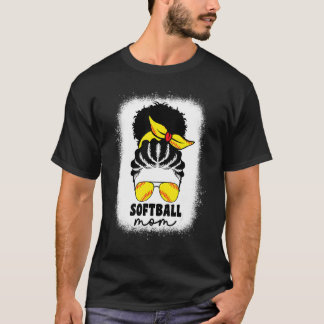 Schwarze afroamerikanische Softball-Mutter Catcher T-Shirt