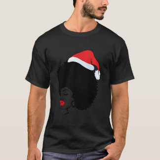 Schwarze afroamerikanische Weihnachtsmann-Pyjama T-Shirt