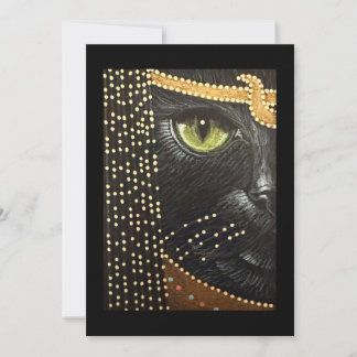 Schwarze ägyptische Katze Flachkarte
