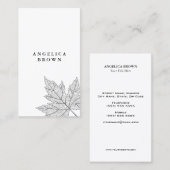 Schwarze Ahornblatt-Visitenkarte Visitenkarte (Vorne/Hinten)